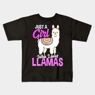 Just A Girl Who Loves Llamas Cute & Funny Lama Kids T-Shirt